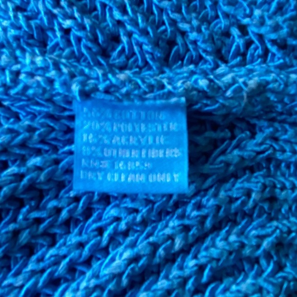 NWT J. MCLAUGHLIN Sweater Vest Blue Amber Woven Top Sleeveless Italian Yarn Sz L - Picture 8 of 9